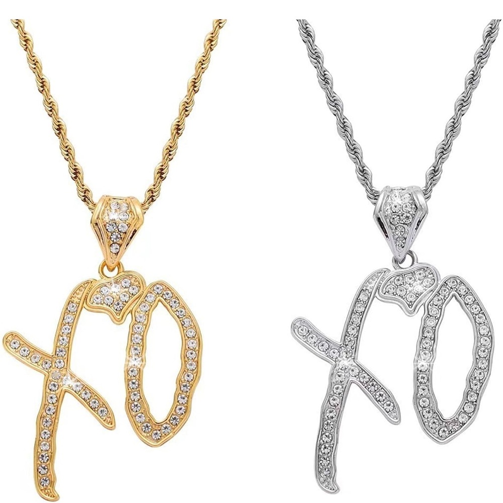 Gold and Silver XO Pendant Necklace